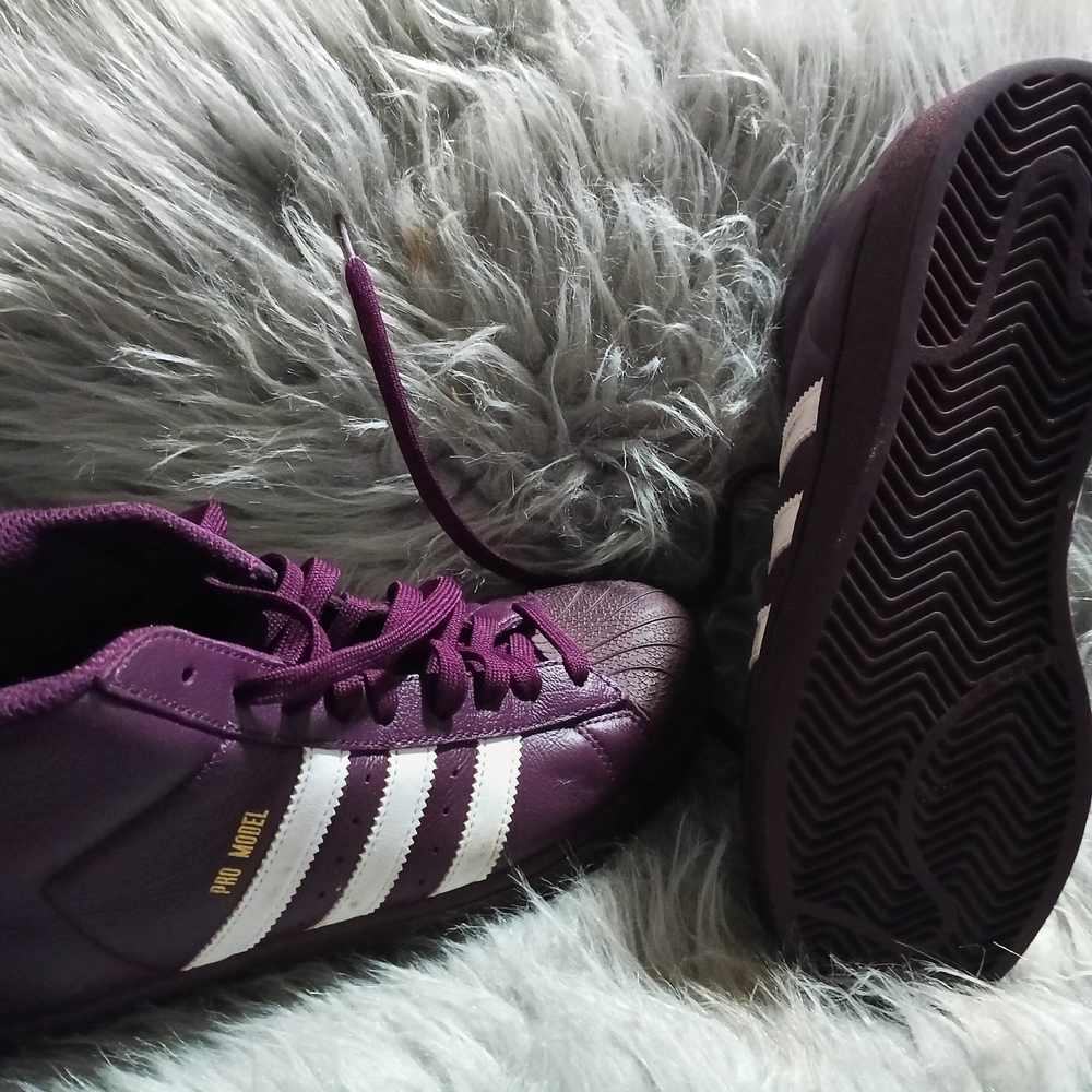 Purple Adidas High-Top Sneakers